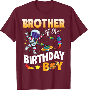 Brother of The Birthday Boy Space Astronaut Birthday Family T-Shirt - T-Shirt | Maroon