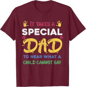 Fathers Day It Takes A Special Dad Autism Awareness T-Shirt - T-Shirt | Maroon