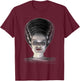 Universal Monsters Bride Of Frankenstein Big Face T-Shirt - T-Shirt | Maroon