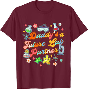 Kids Future Lab Tech Scientist Baby Daddy's Future Lab Partner T-Shirt - T-Shirt | Maroon