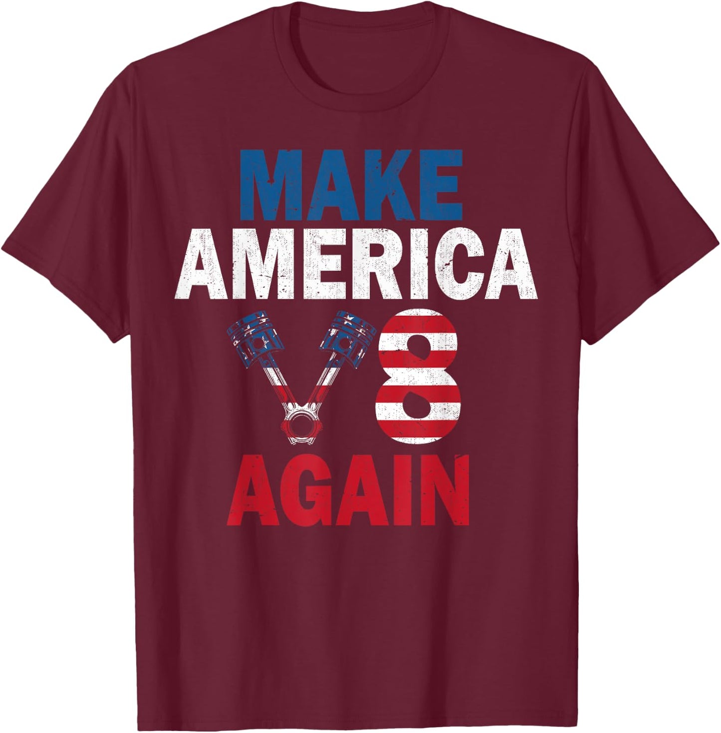 Make America V8 Again Mechanic - US Car Mechanic T-Shirt - T-Shirt | Maroon