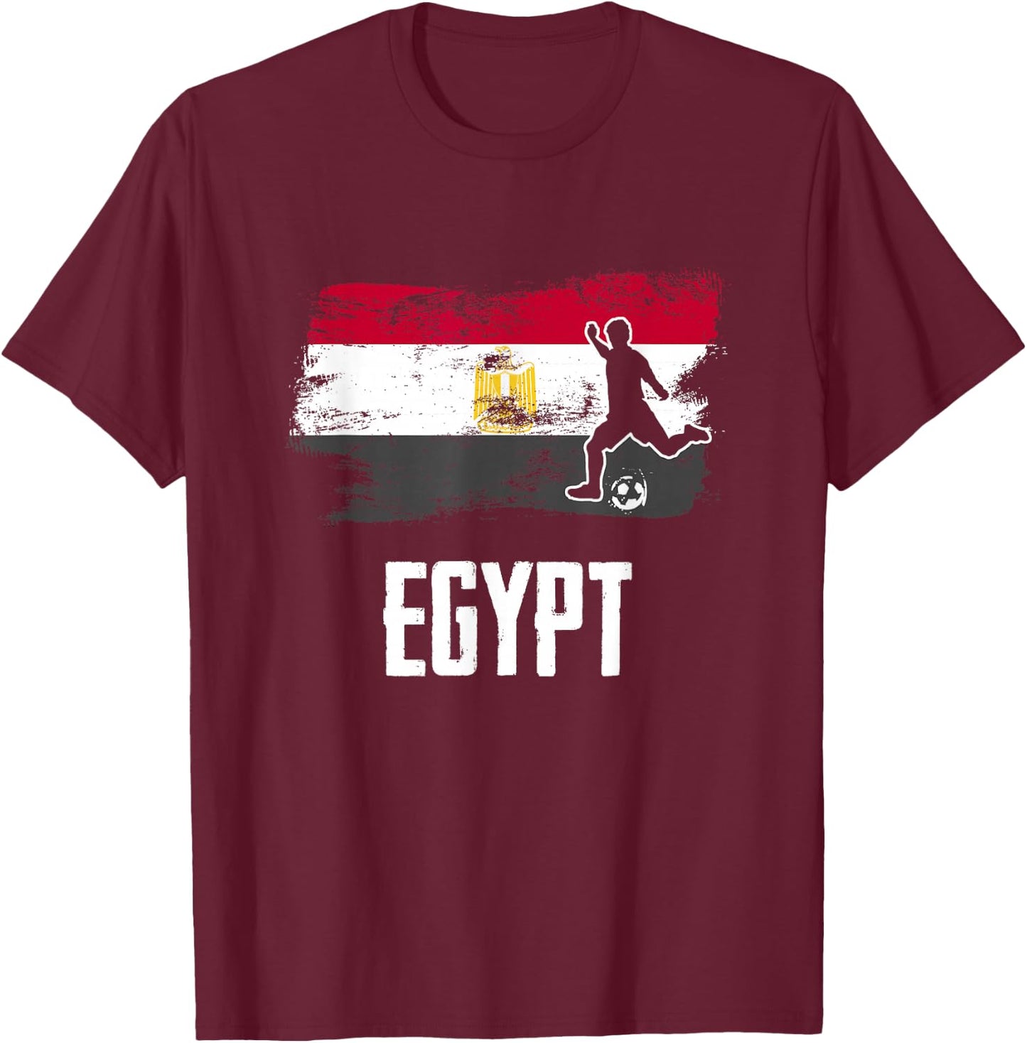 Egypt Flag Jersey Egyptian Soccer Team Egyptian T-Shirt - T-Shirt | Maroon
