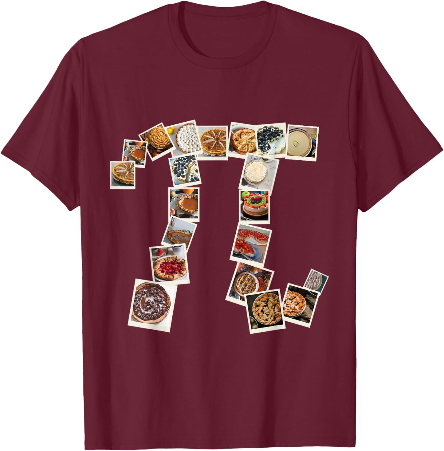 Funny PU Tag Gift - Pi Symbol from Pie Pictures T-Shirt - T-Shirt | Maroon