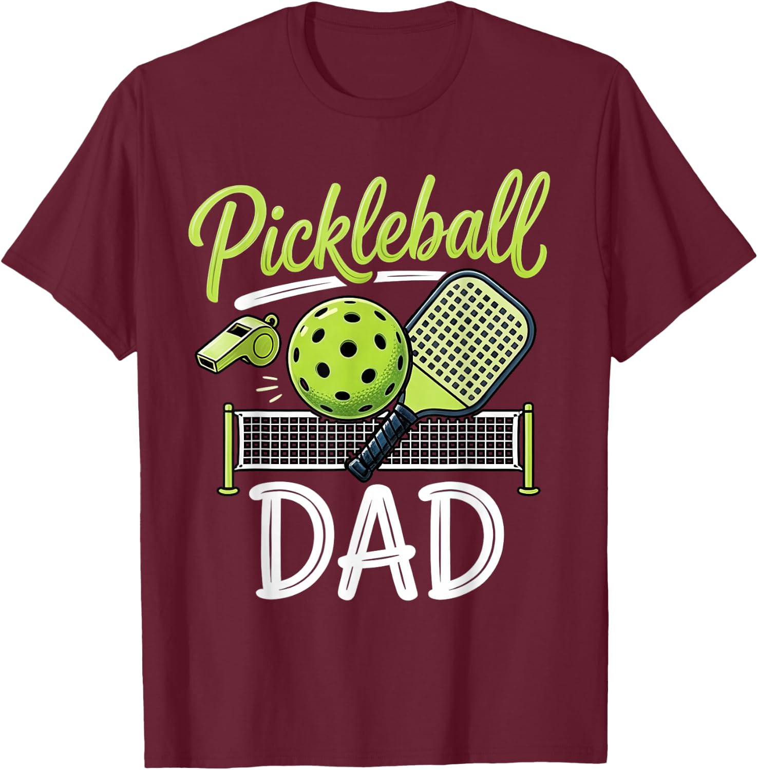 Pickleball Dad Matching Family Sport Game Day Father's Day T-Shirt - T-Shirt | Maroon