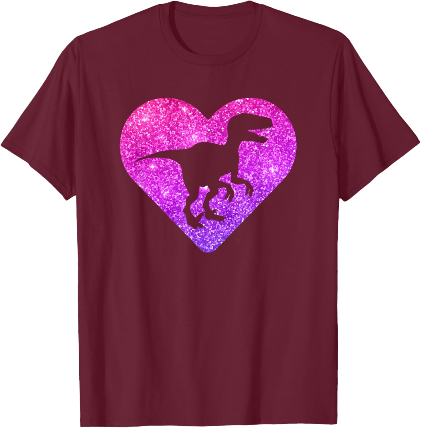 Cute Velociraptor Dinosaur Gift Girls Teens And Women T-Shirt - T-Shirt | Maroon