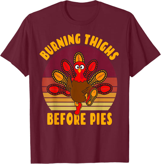 Funny Thanksgiving Day 5k 10k Trot Run Runner Costume T-Shirt - T-Shirt | Maroon
