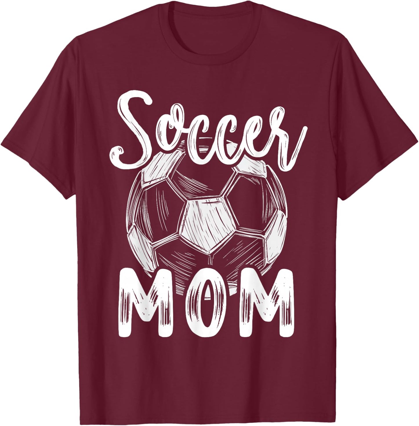 Soccer Mom Family Matching Team Player Soccer Ball T-Shirt - T-Shirt | Maroon