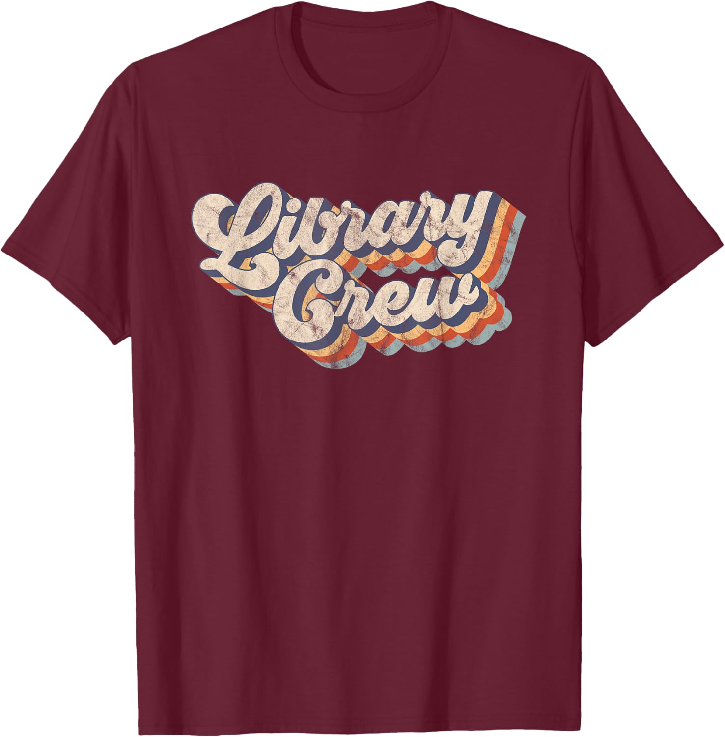 Library Crew Librarian Bookworm Vintage Retro Men T-Shirt - T-Shirt | Maroon