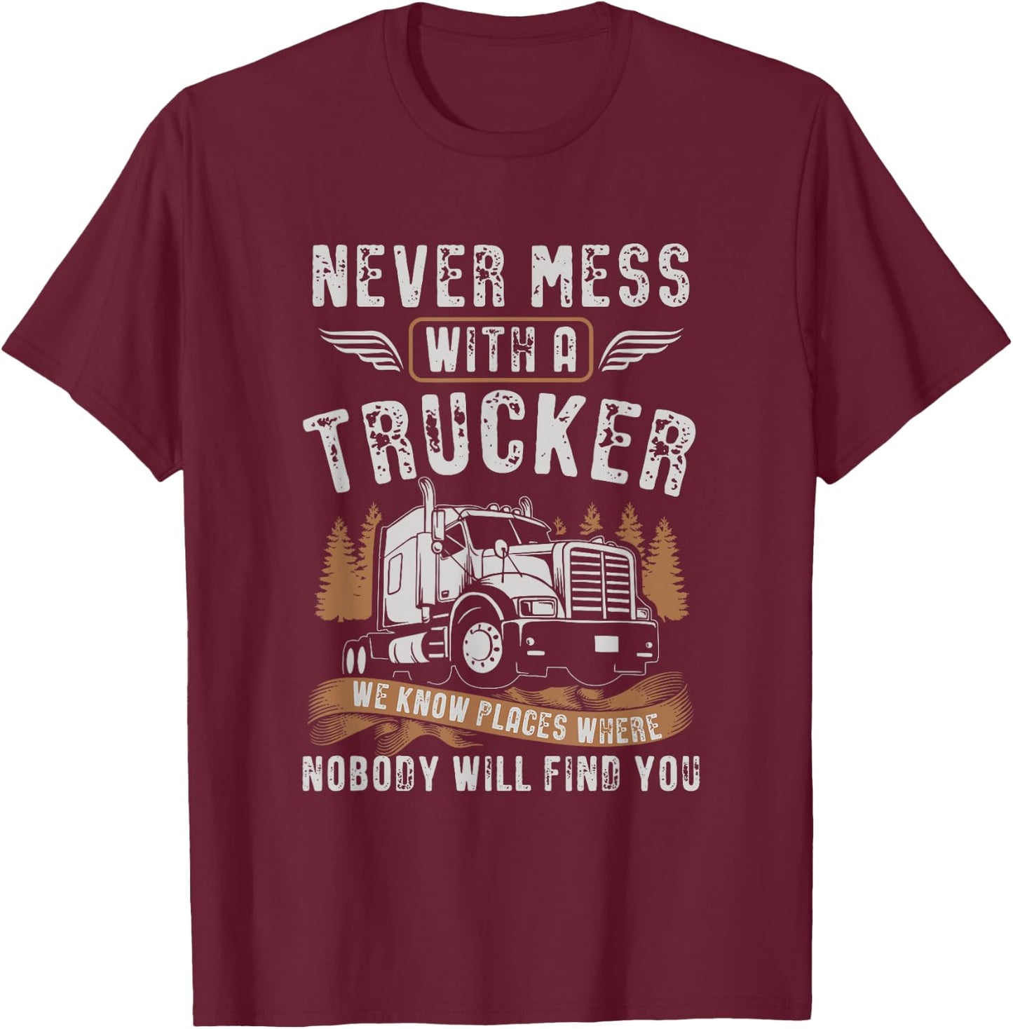 Vintage Trucker Shirt Truck Driving Gift Truck Lover T-Shirt - T-Shirt | Maroon