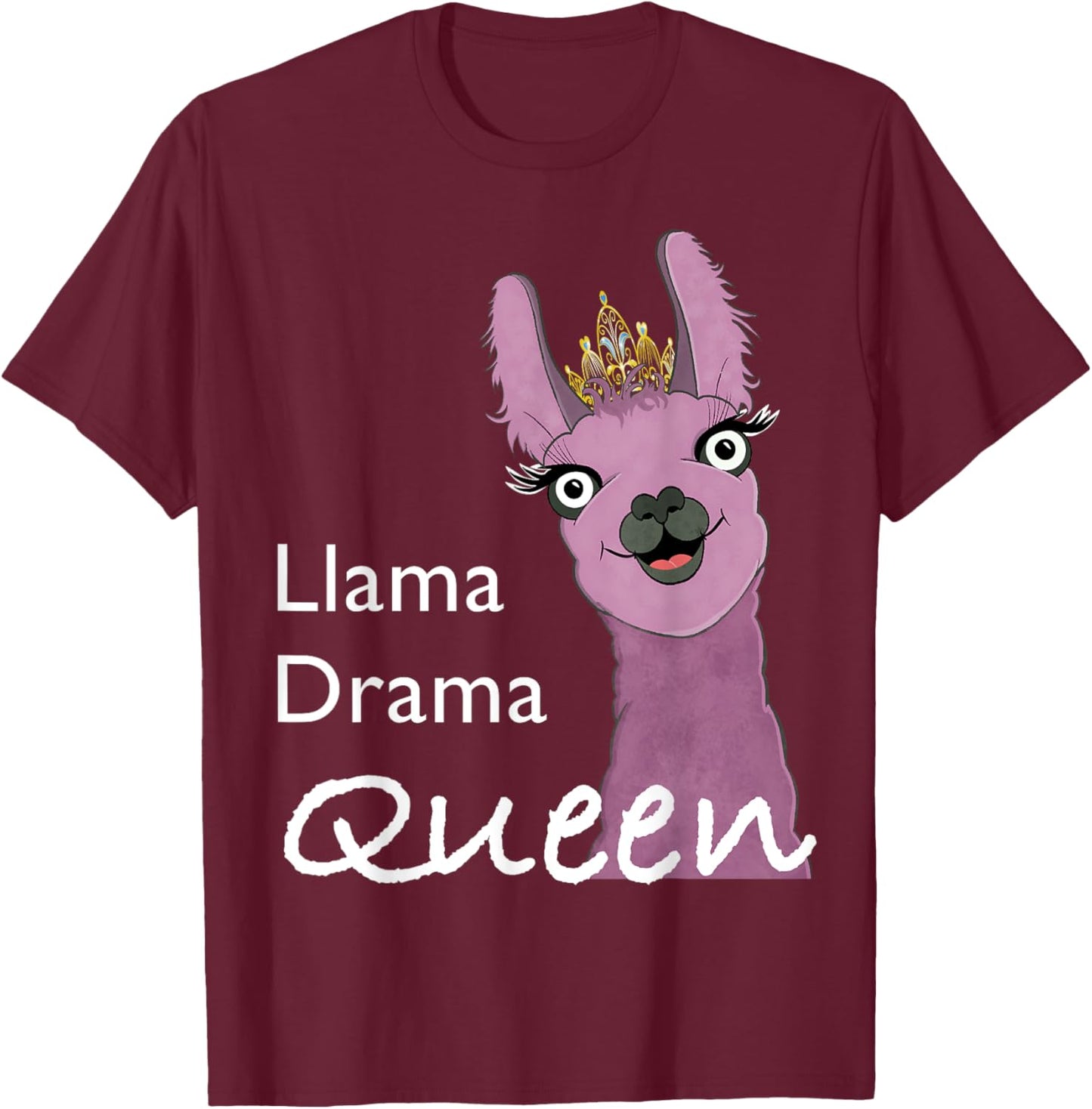 Llama drama queen T-Shirt - T-Shirt | Maroon
