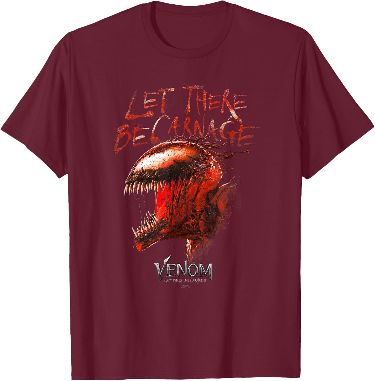 Marvel Venom: Let There Be Carnage Red Carnage Roar T-Shirt - T-Shirt | Maroon
