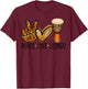 Peace Love Djembe Africa Drum Ethnic Djembe T-Shirt - T-Shirt | Maroon