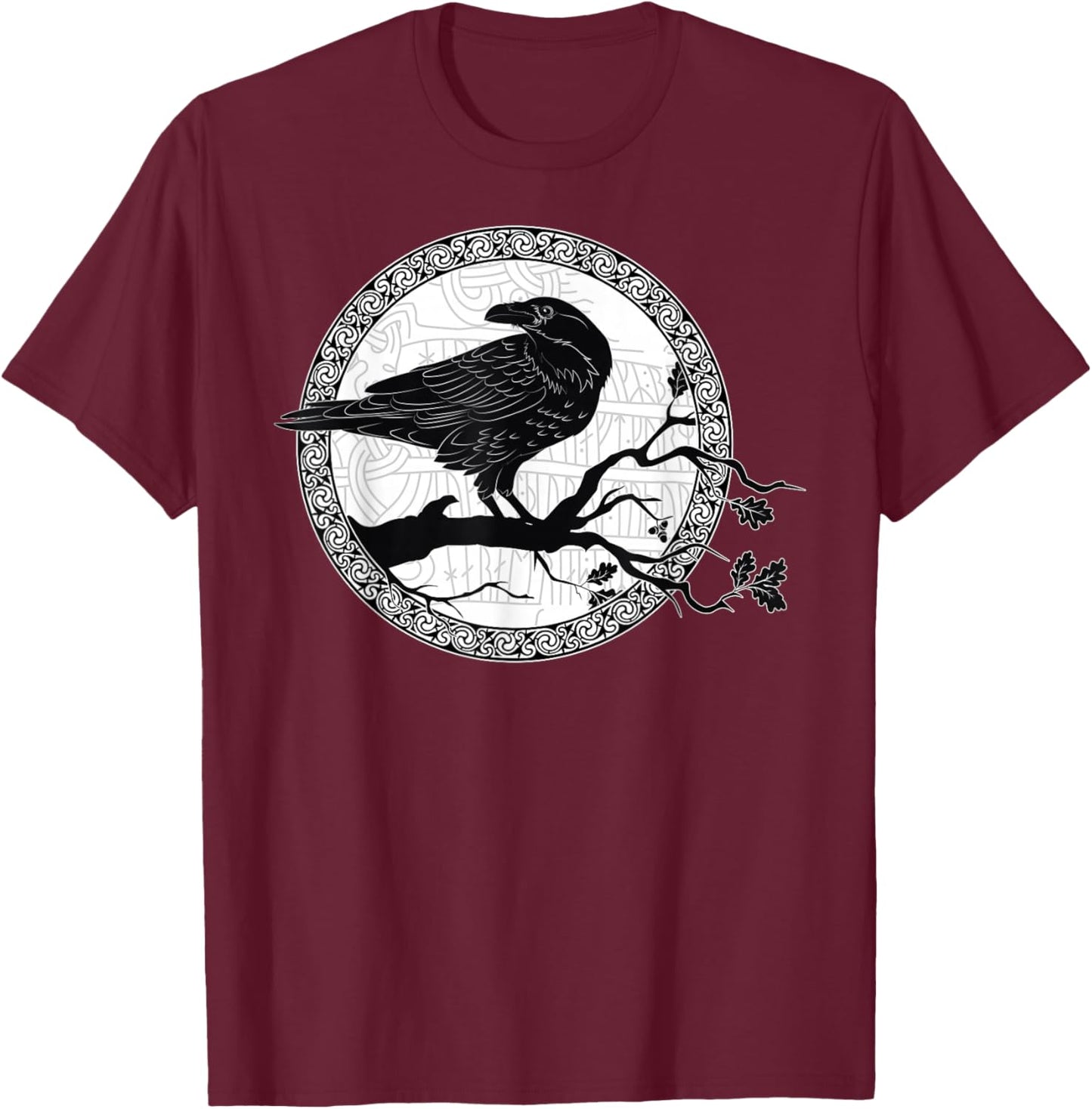 Celtic Raven Viking Wisdom Tattoo Art Small T-Shirt - T-Shirt | Maroon