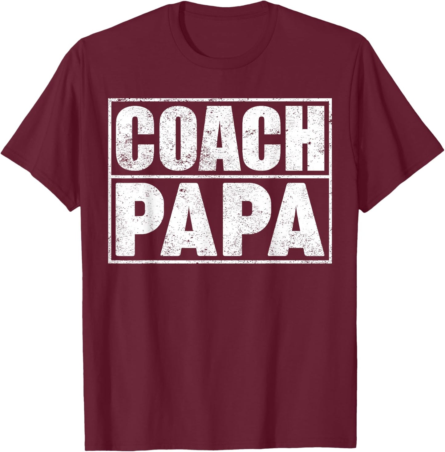 Funny Soccer Football Basketball Coach Papa Father's Day T-Shirt - T-Shirt | Maroon