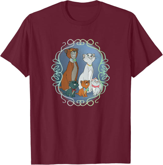 Disney - Aristocats Scroll T-Shirt - T-Shirt | Maroon