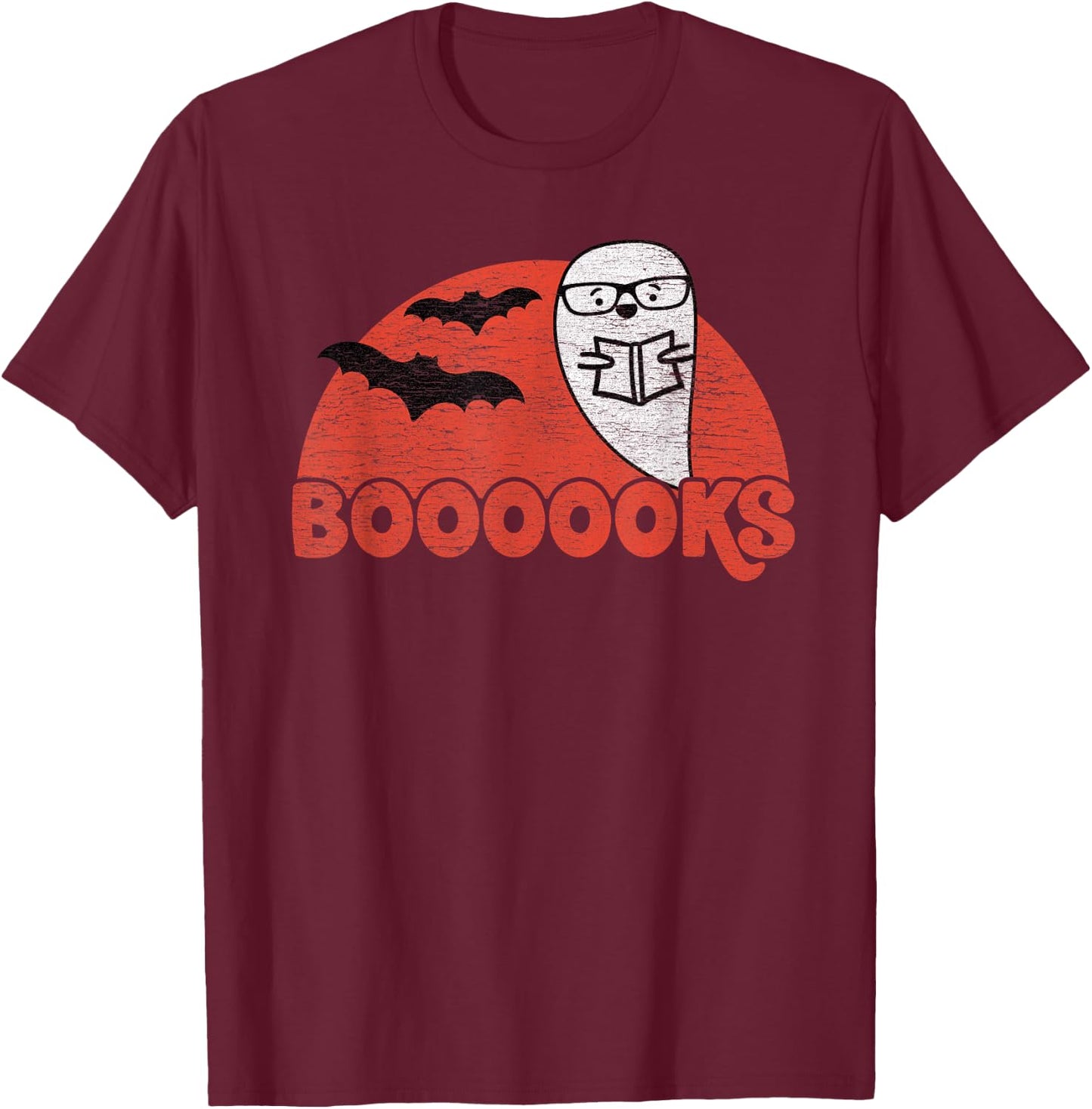 Cute Ghost Boooooks - School Librarian or Teacher Halloween Women Kids T-Shirt - T-Shirt | Maroon