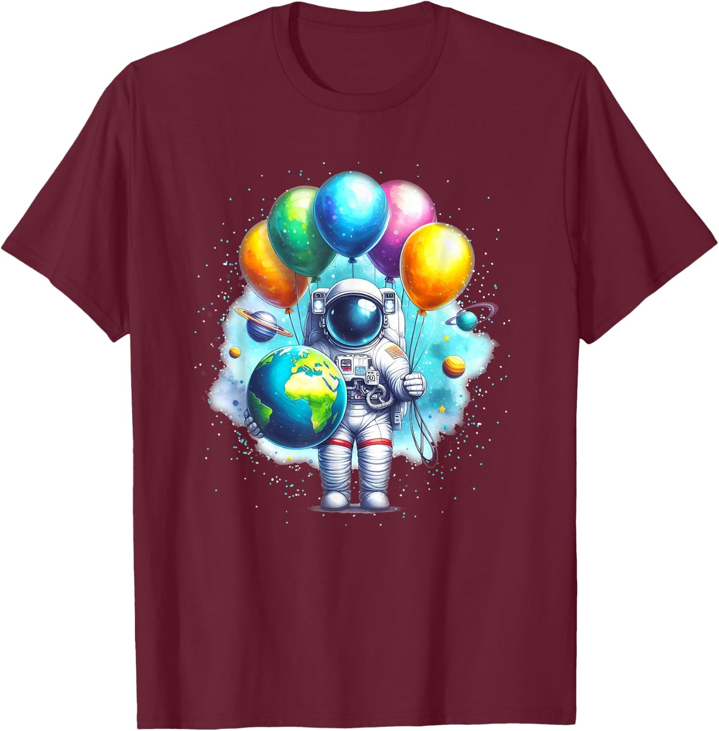 Just A Boy Who Loves Planets Solar System Astronomy Space T-Shirt - T-Shirt | Maroon