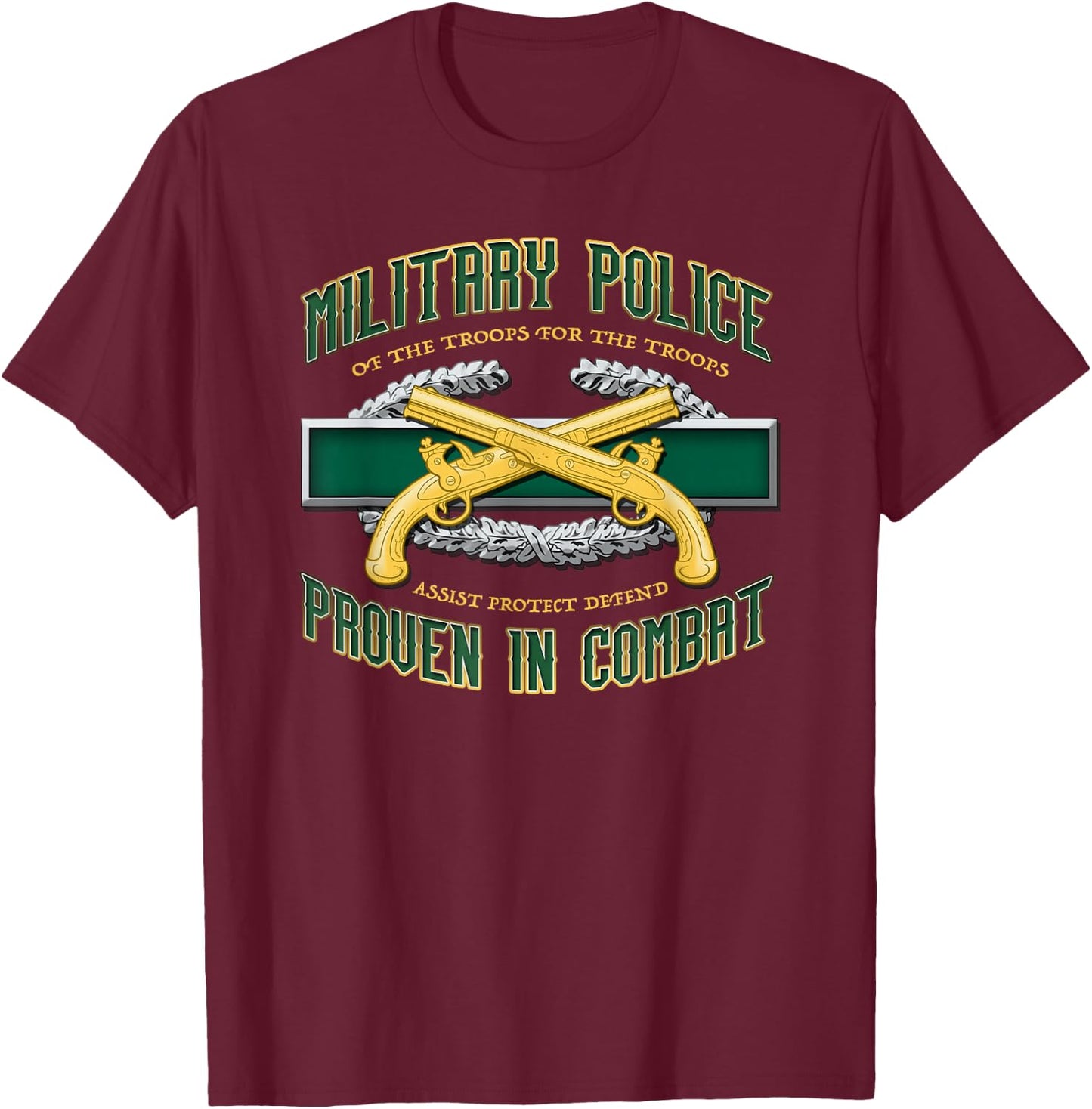 Military Police Proven in Combat T-Shirt - T-Shirt | Maroon
