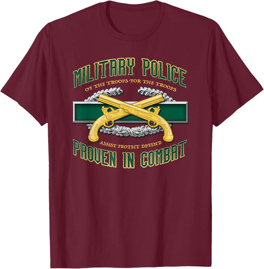 Military Police Proven in Combat T-Shirt - T-Shirt | Maroon
