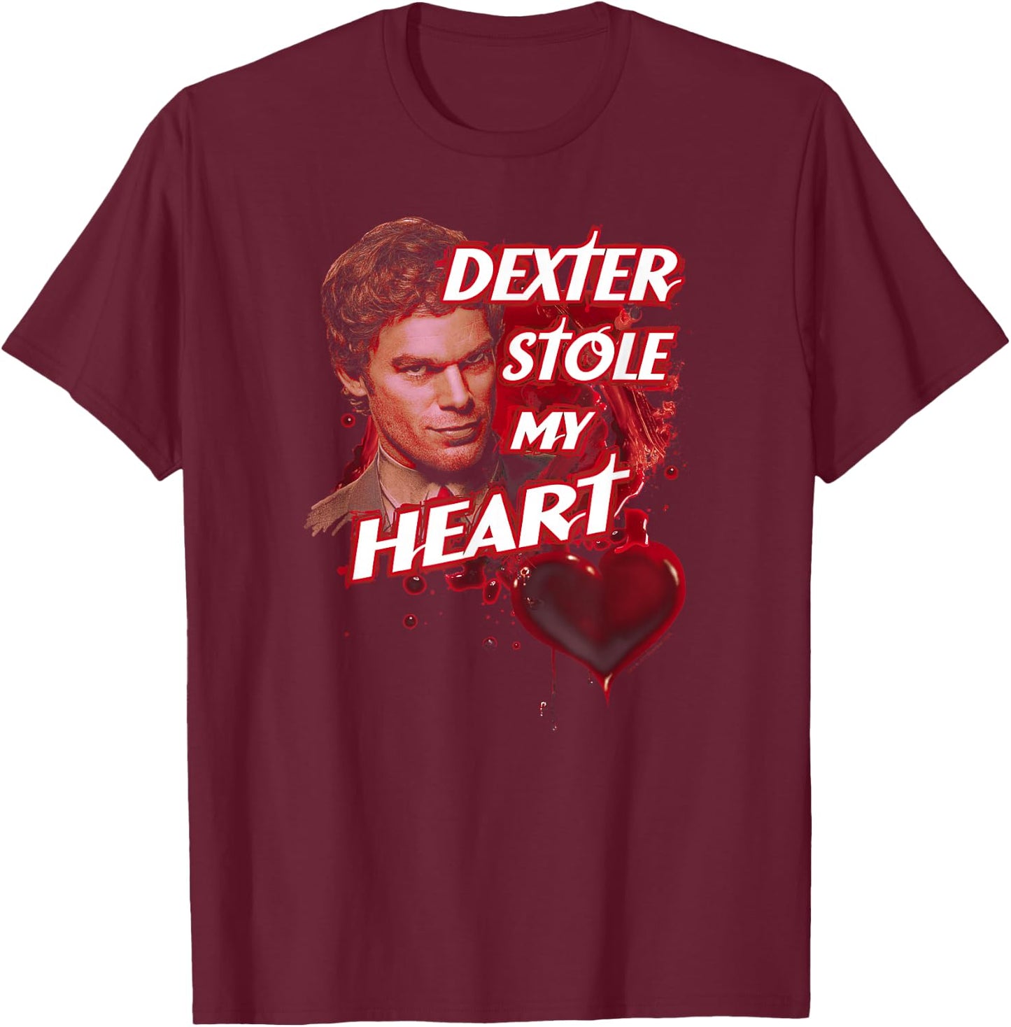 Dexter Bloody Heart T-Shirt - T-Shirt | Maroon