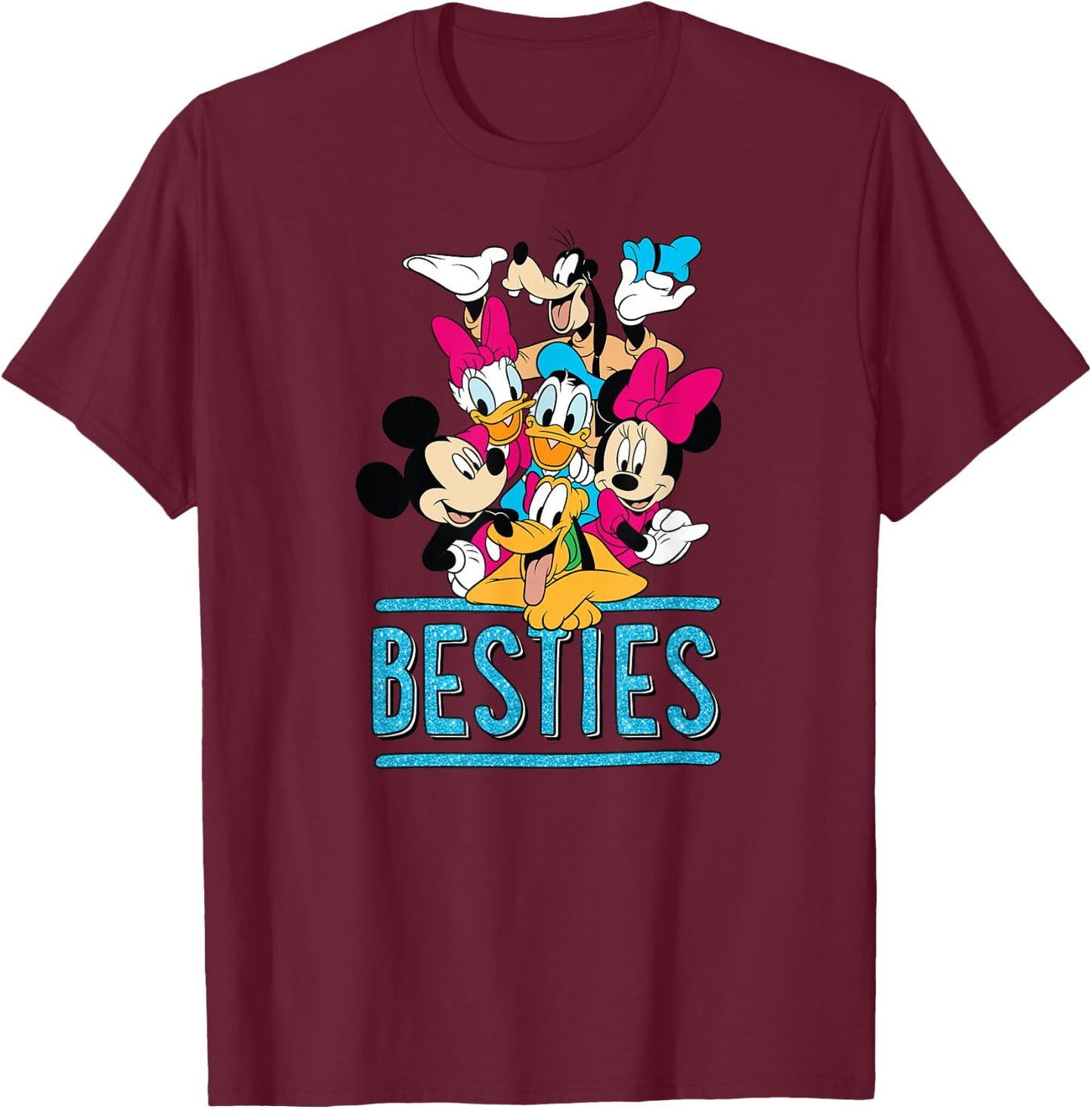 Disney - Mickey and Friends Besties T-Shirt - T-Shirt | Maroon