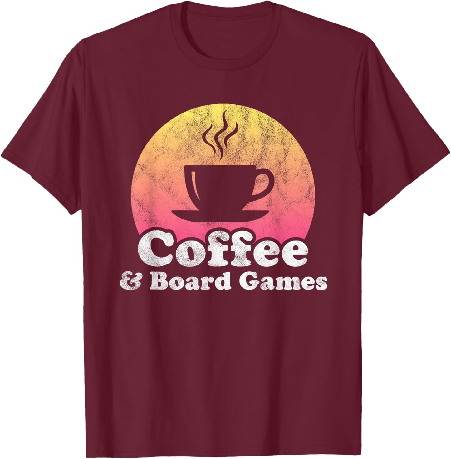 Coffee and Board Games T-Shirt - T-Shirt | Maroon