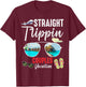 Straight Trippin Couples Trip 2026 Beach Summer Vacation T-Shirt - T-Shirt | Maroon
