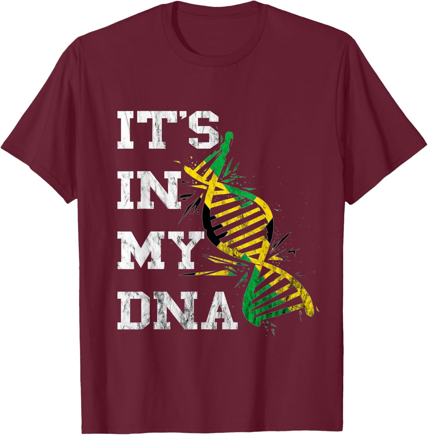 Jamaica It's in My DNA Jamaican Pride Roots Caribbean T-Shirt - T-Shirt | Maroon