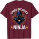 Cyber Security Ninja Computer Hacker Cryptography Hacking T-Shirt - T-Shirt | Maroon