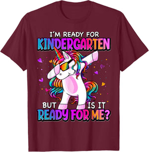 I'm Ready For Kindergarten Back To School Kindergarten Girls T-Shirt - T-Shirt | Maroon