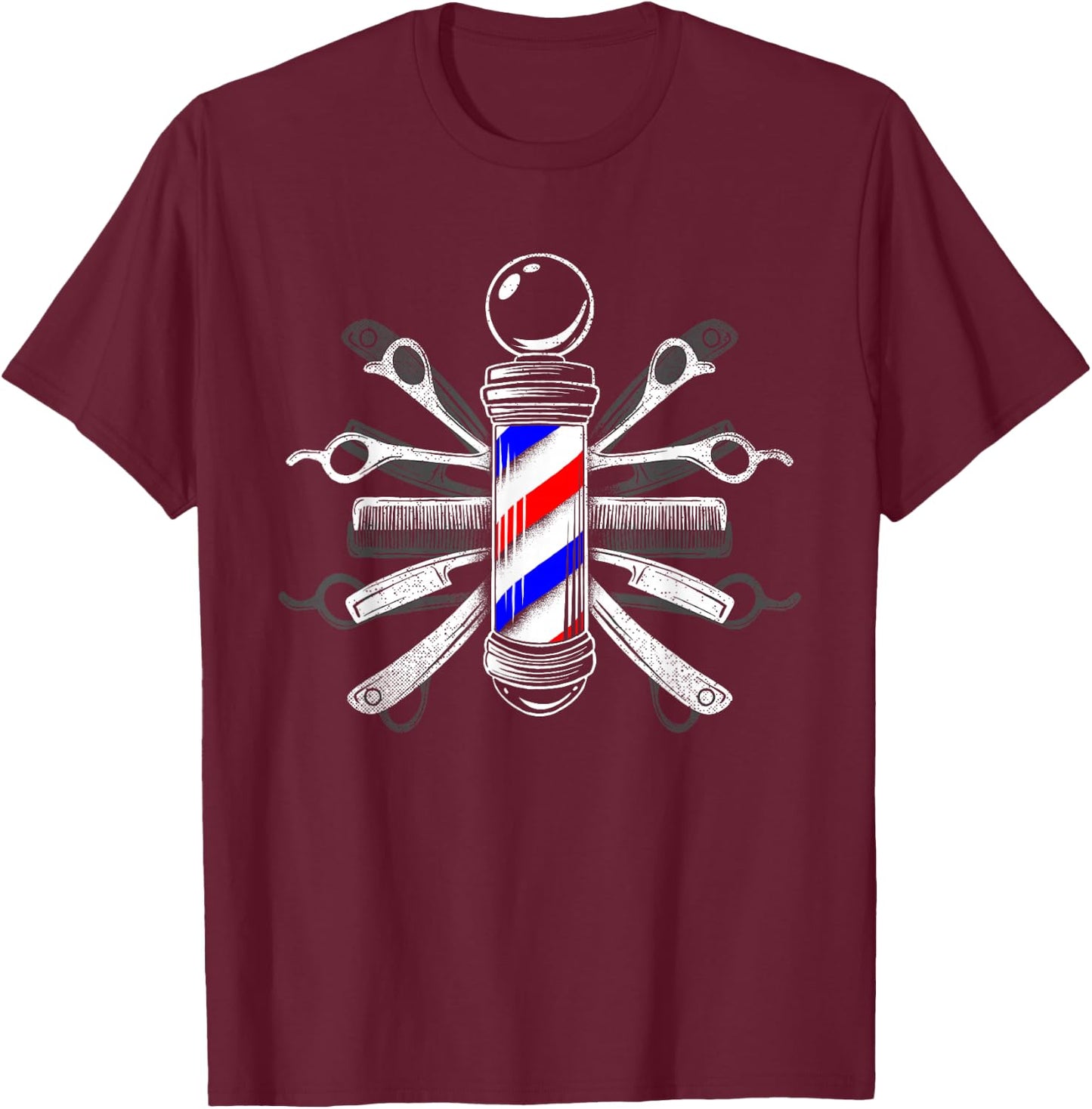 Barber's Pole - Hairdressing T-Shirt - T-Shirt | Maroon