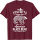 Yosemite California National Park American Black Bear T-Shirt - T-Shirt | Maroon
