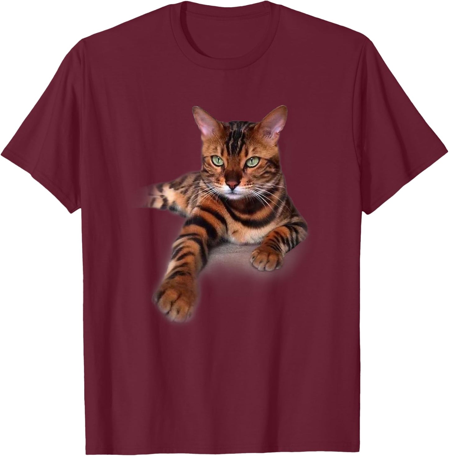 Dose Cat Bengal T-Shirt - T-Shirt | Maroon