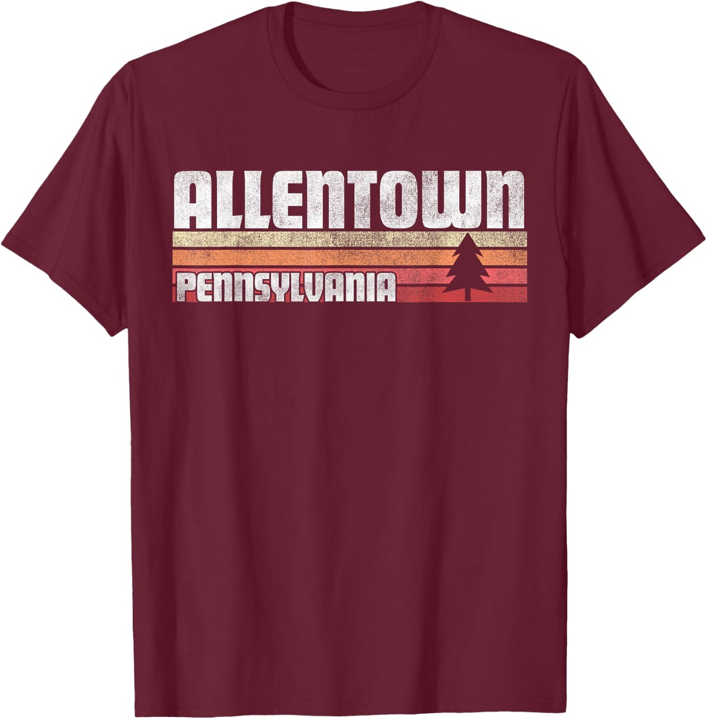 Allentown Pennsylvania PA Gift T Shirt Retro Vintage 70s 80s T-Shirt - T-Shirt | Maroon
