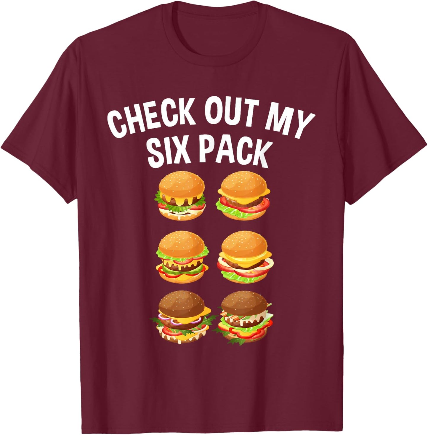 Best Hamburger Art Men Women Fast Food Cheeseburger Lovers T-Shirt - T-Shirt | Maroon