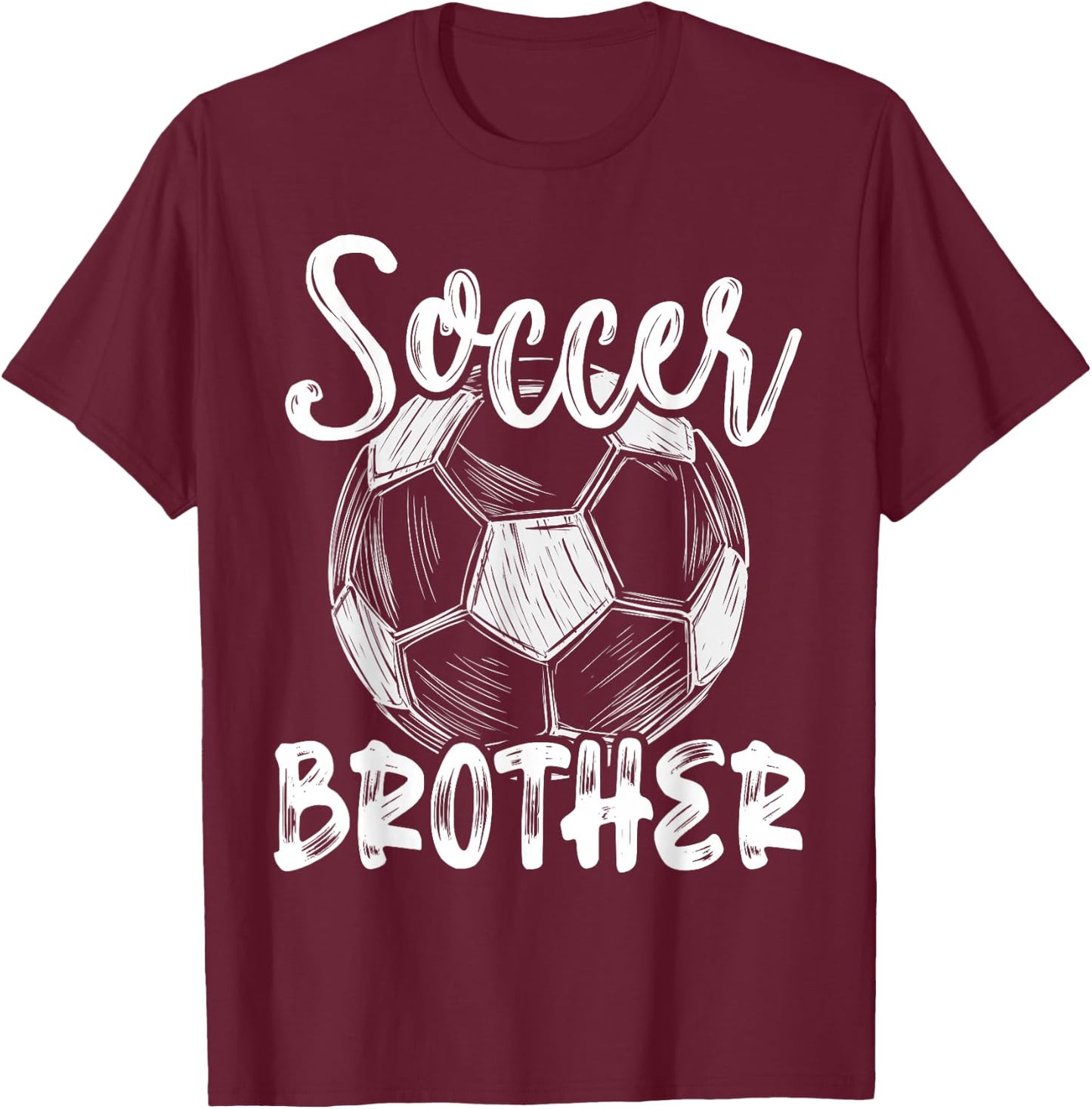 Soccer Brother Men Family Matching Team Player Soccer Ball T-Shirt - T-Shirt | Maroon