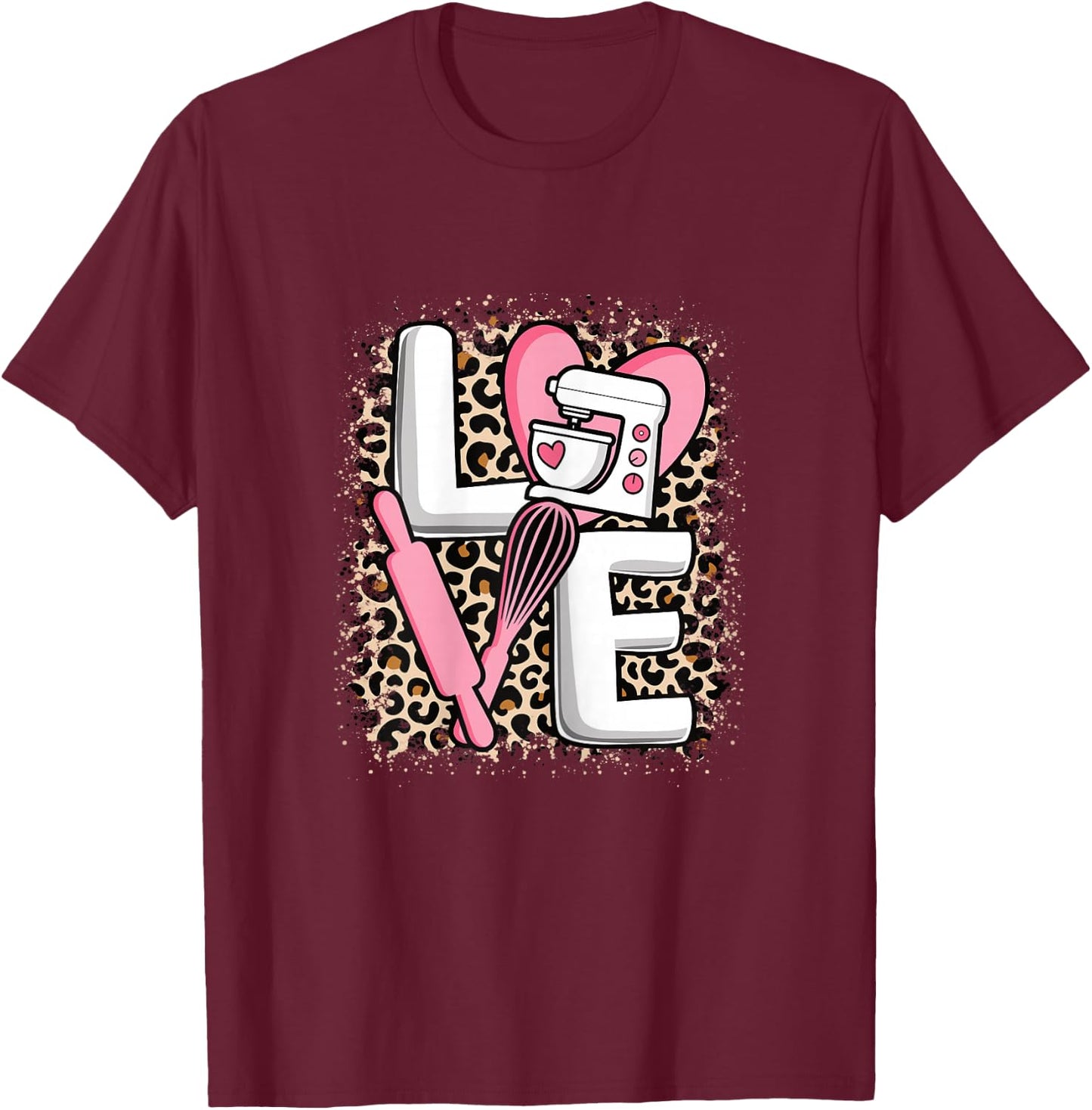 Love Baking Cute Baker Women Girls T-Shirt - T-Shirt | Maroon