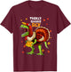 Turkey Saurus Rex Dinosaur Pumpkin Funny Thanksgiving Kids T-Shirt - T-Shirt | Maroon