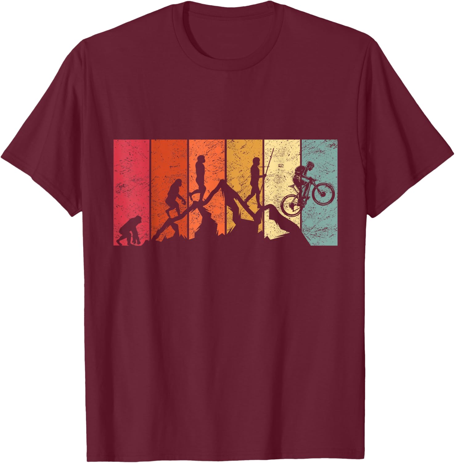 Evolution MTB Mountain Bike Gift BMX Accessories T-Shirt - T-Shirt | Maroon