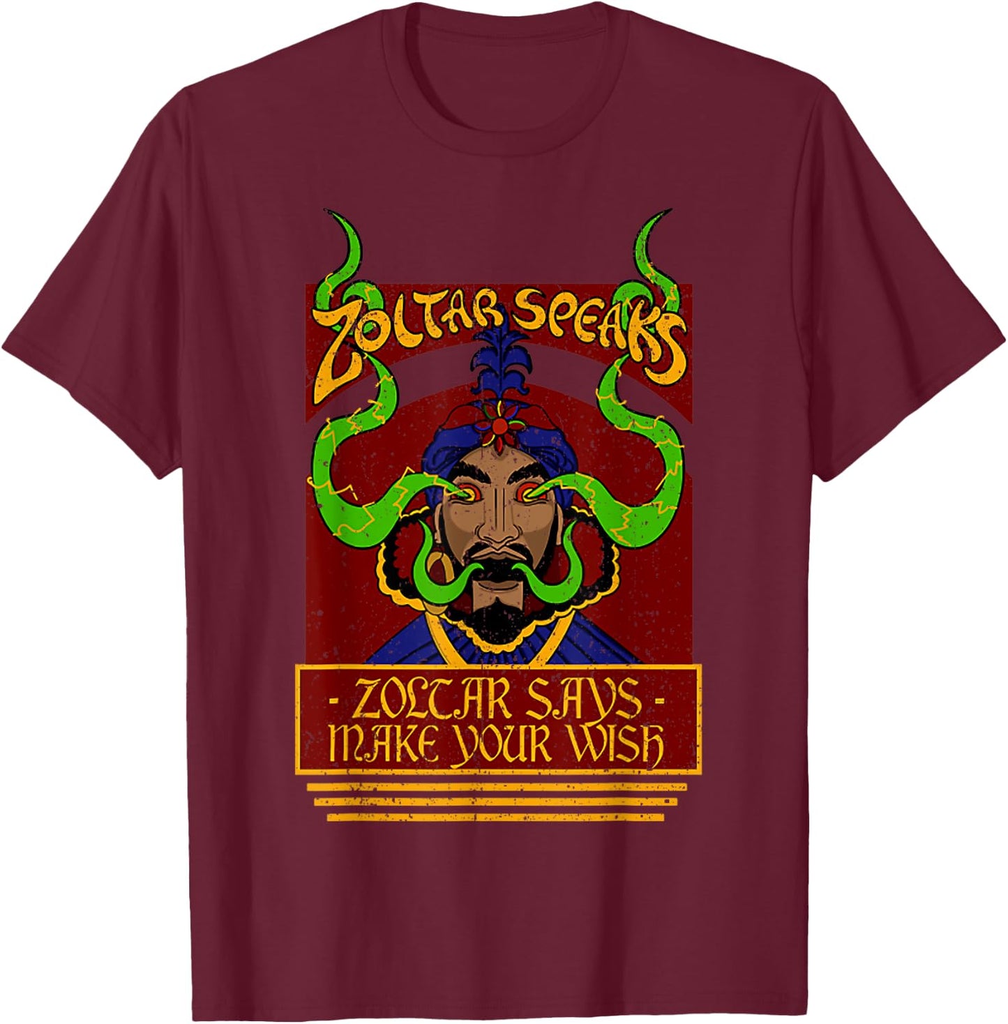 Vintage Zoltar Speaks Make Your WIsh T-Shirt - T-Shirt | Maroon