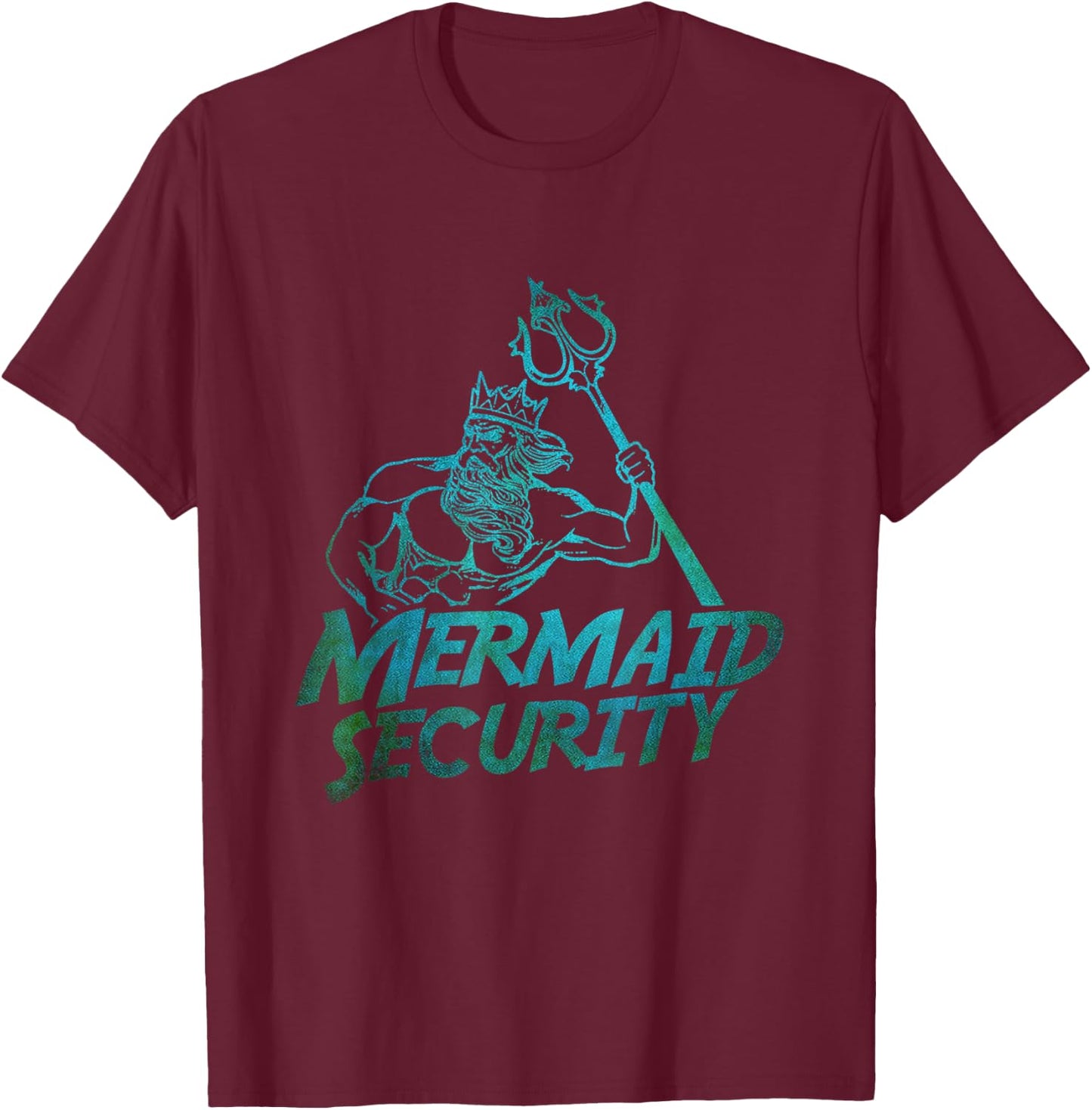 Merman Mermaid Security T-Shirt - T-Shirt | Maroon