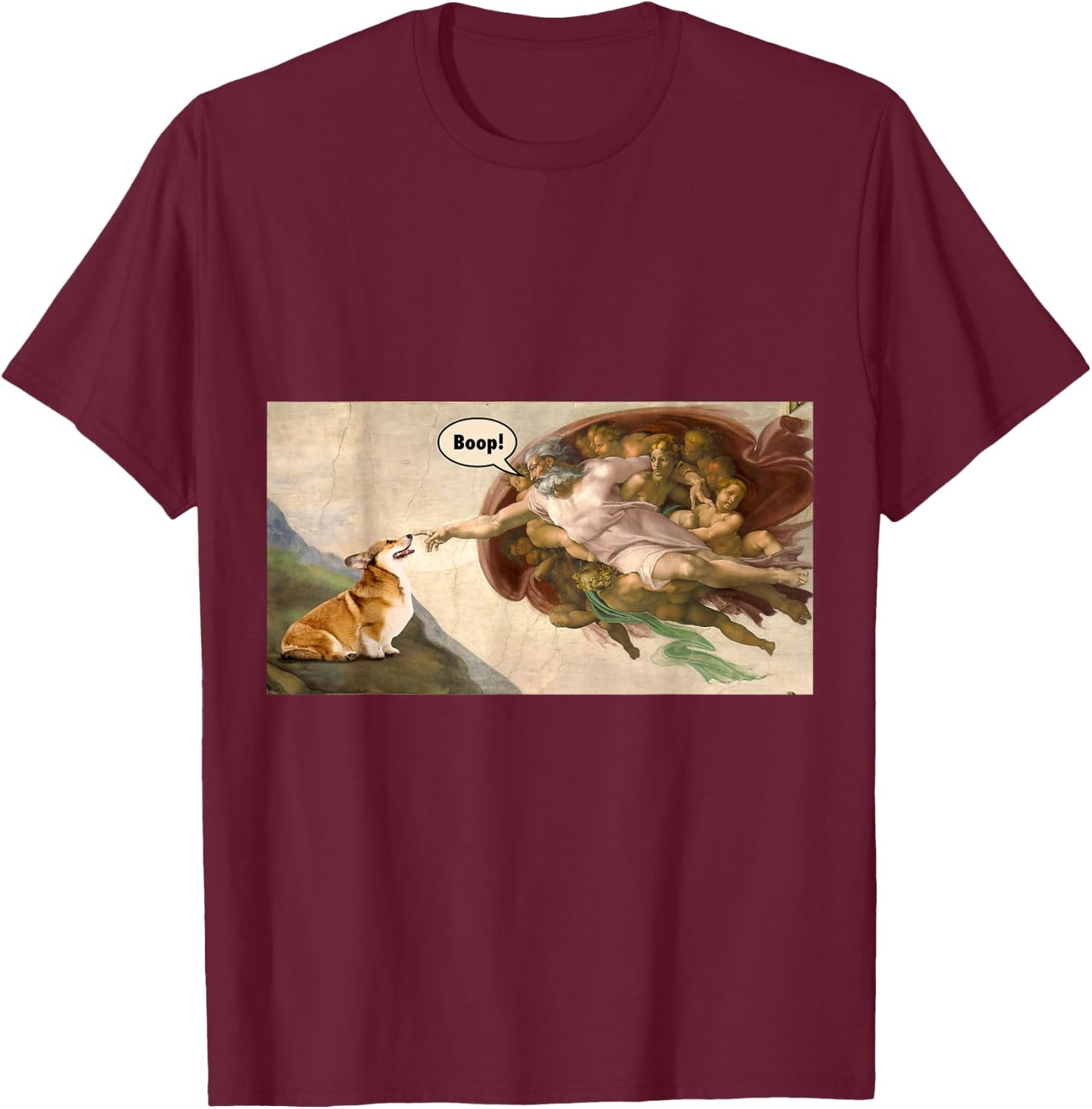 Boop The Snoot of Welsh Corgi Funny Korgi Dog Meme T-Shirt - T-Shirt | Maroon