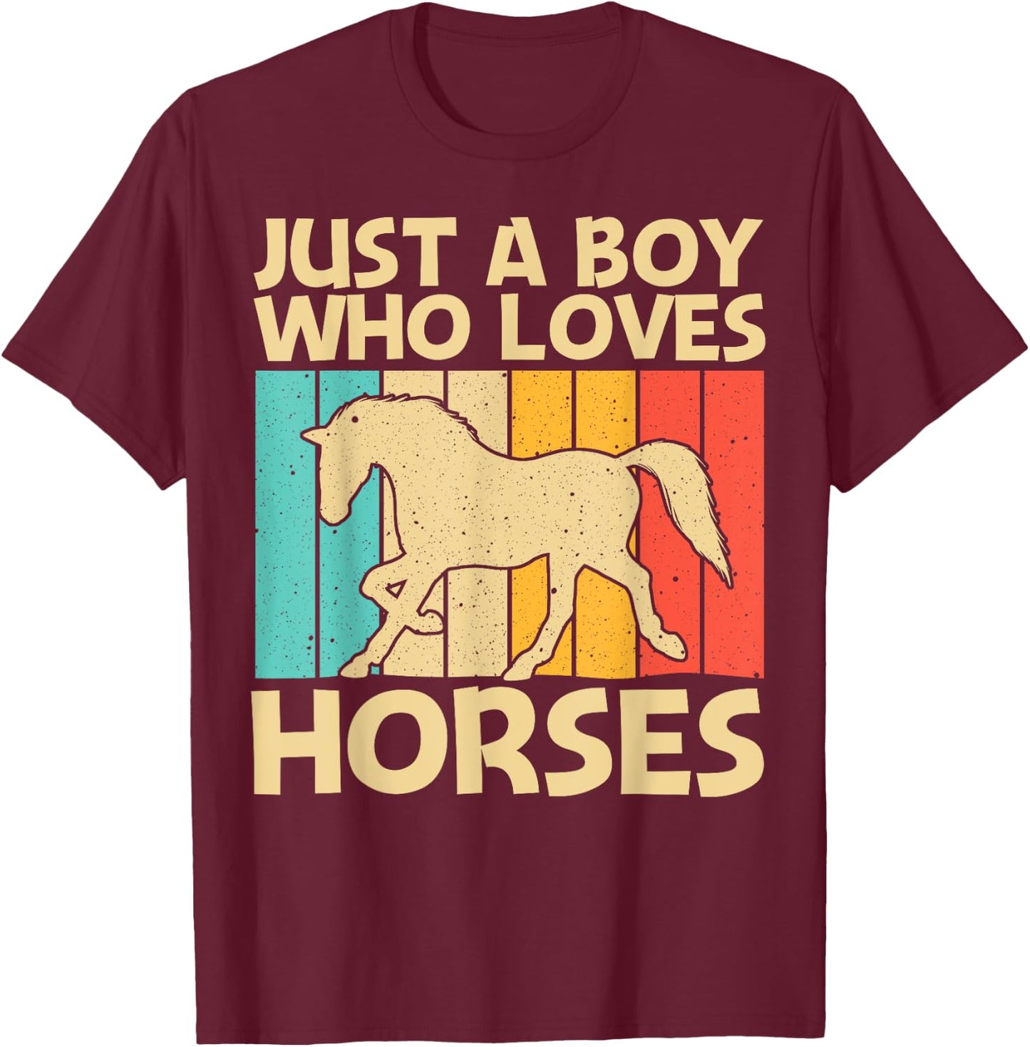 Cool Horse For Boys Kids Equestrian Horseback Riding Lover T-Shirt - T-Shirt | Maroon