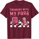 Twinning With My Para Teacher Matching Paraprofessional 70s T-Shirt - T-Shirt | Maroon