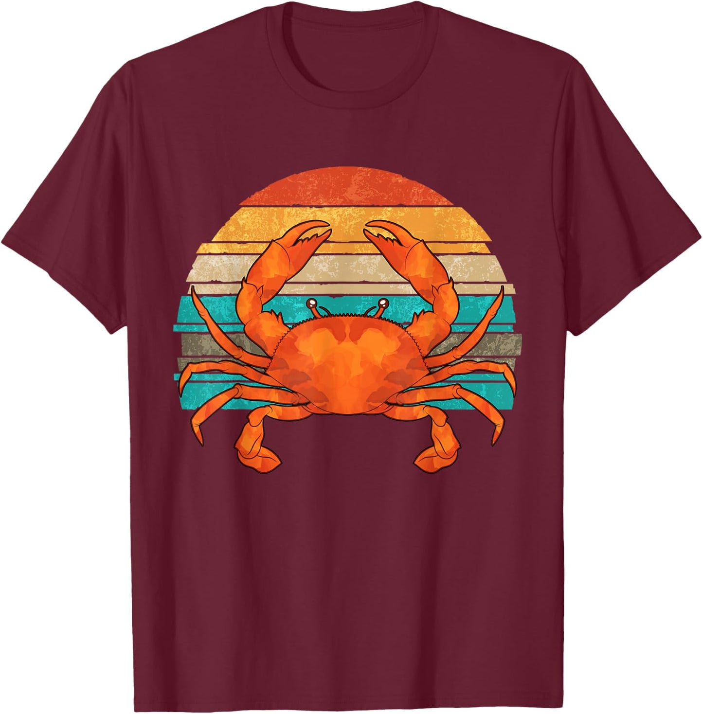 Retro Seafood Crab Lover Crabbing Sea Animal Crab T-Shirt - T-Shirt | Maroon