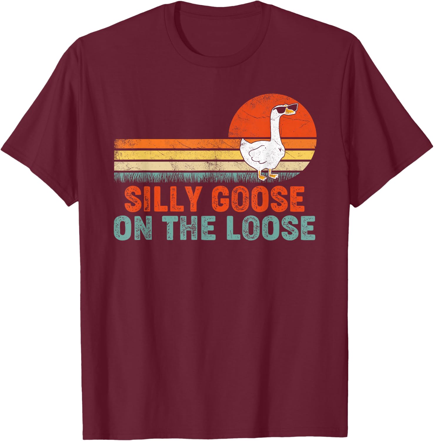Silly Goose Shirt, Graphic Men, Funny Shirts T-Shirt - T-Shirt | Maroon