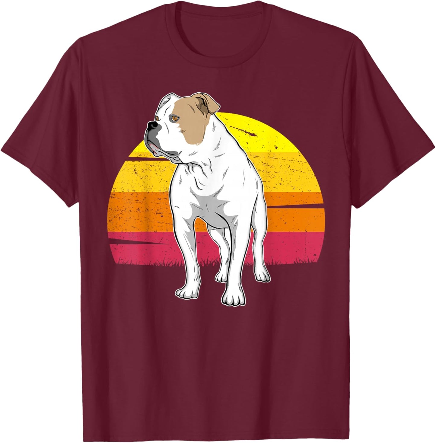 American Bulldog Old Southern White Bulldog Women Girls Kids T-Shirt - T-Shirt | Maroon