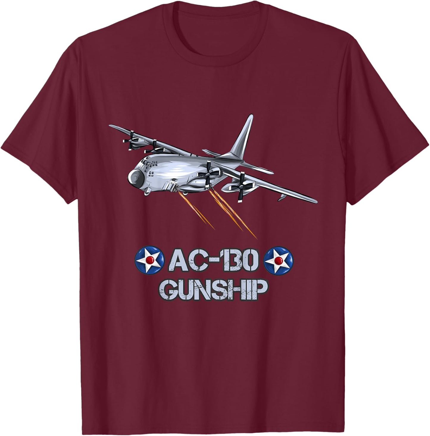 American AC130 aircraft close air support T-Shirt - T-Shirt | Maroon