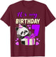 Panda Birthday Girl 7 Years Old T-Shirt - T-Shirt | Maroon