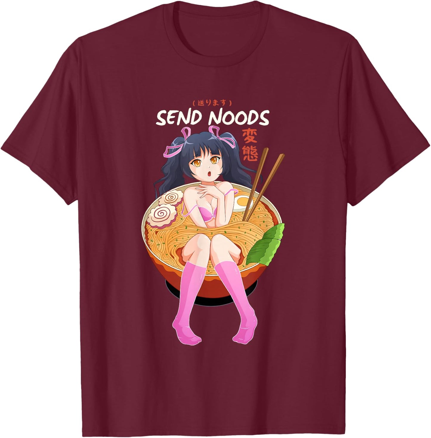 Send Noodles Ramen Pasta Bowl Shabu Shabu T-Shirt - T-Shirt | Maroon
